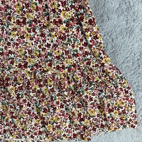 Time and Tru Cottagecore Flutter Sleeve Dress XL 16 18 Wildflower Tiered Midi - Picture 4 of 15